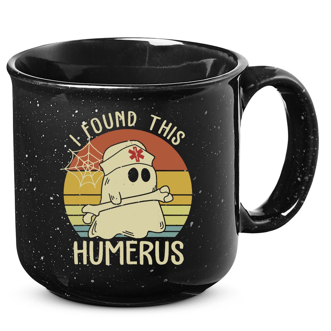 I Found This Humerus Halloween Nurse Nursing Ghost Humorous 15oz Campfire Ceramic Mug