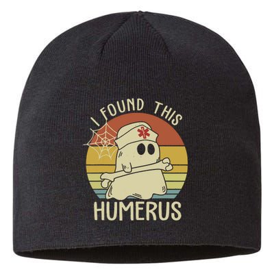 I Found This Humerus Halloween Nurse Nursing Ghost Humorous Sustainable Beanie