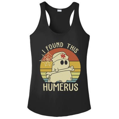 I Found This Humerus Halloween Nurse Nursing Ghost Humorous Ladies PosiCharge Competitor Racerback Tank