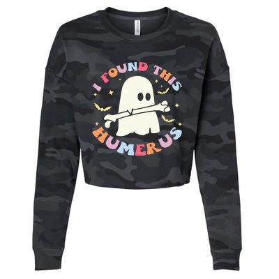 I Found This Humerus Bone Funny Halloween Ghost Nurse Doctor Cropped Pullover Crew