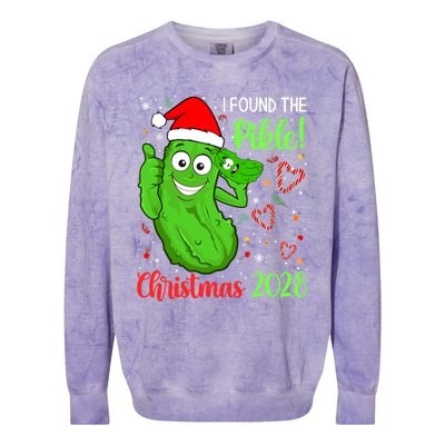 I Found The Pickle Christmas 2028 Funny Xmas Party Gift Colorblast Crewneck Sweatshirt