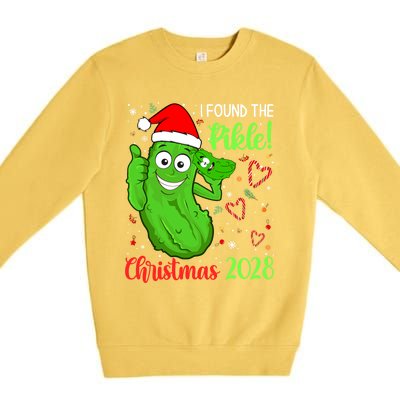 I Found The Pickle Christmas 2028 Funny Xmas Party Gift Premium Crewneck Sweatshirt