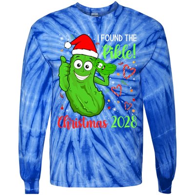 I Found The Pickle Christmas 2028 Funny Xmas Party Gift Tie-Dye Long Sleeve Shirt