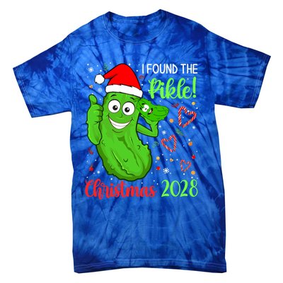 I Found The Pickle Christmas 2028 Funny Xmas Party Gift Tie-Dye T-Shirt