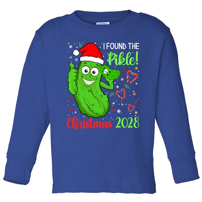 I Found The Pickle Christmas 2028 Funny Xmas Party Gift Toddler Long Sleeve Shirt