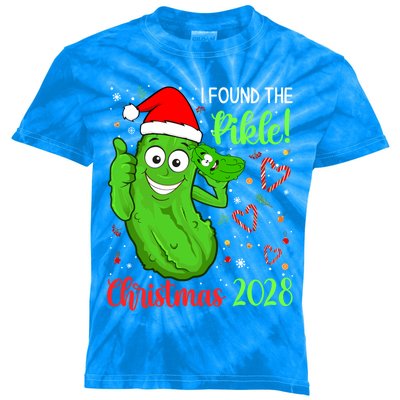 I Found The Pickle Christmas 2028 Funny Xmas Party Gift Kids Tie-Dye T-Shirt