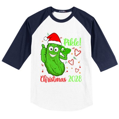 I Found The Pickle Christmas 2028 Funny Xmas Party Gift Baseball Sleeve Shirt