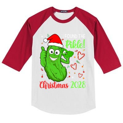 I Found The Pickle Christmas 2028 Funny Xmas Party Gift Kids Colorblock Raglan Jersey