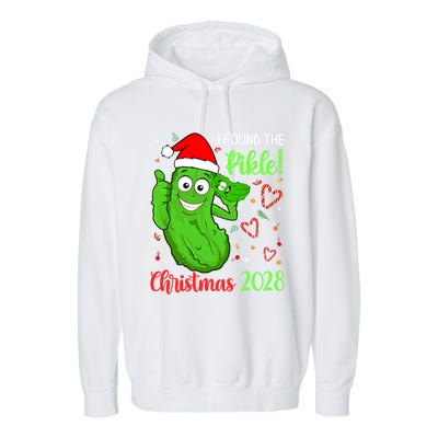 I Found The Pickle Christmas 2028 Funny Xmas Party Gift Garment-Dyed Fleece Hoodie