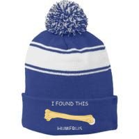 I Found This Humerus Bone Funny Stripe Pom Pom Beanie