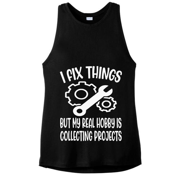 I fix things but my Hobby is Collecting Projects Mechanic Ladies PosiCharge Tri-Blend Wicking Tank