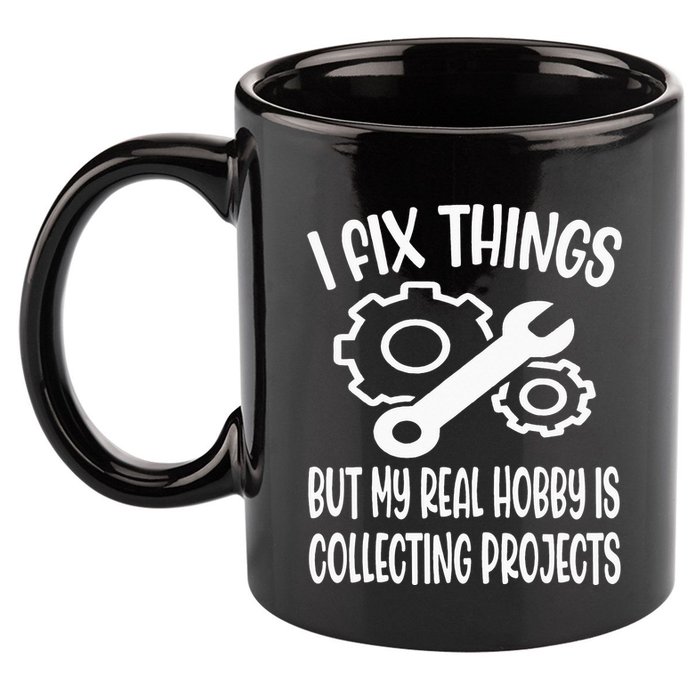 I fix things but my Hobby is Collecting Projects Mechanic 11oz C Handle Ceramic Mug