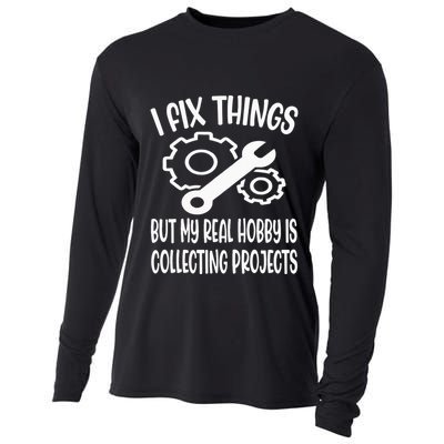 I fix things but my Hobby is Collecting Projects Mechanic Cooling Performance Long Sleeve Crew