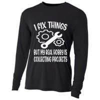 I fix things but my Hobby is Collecting Projects Mechanic Cooling Performance Long Sleeve Crew