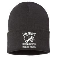 I fix things but my Hobby is Collecting Projects Mechanic Sustainable Knit Beanie