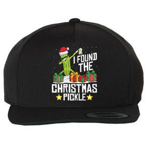 I Found The Christmas Pickle Funny Pickle Dabbing Dill Funny Gift Wool Snapback Cap