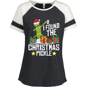 I Found The Christmas Pickle Funny Pickle Dabbing Dill Funny Gift Enza Ladies Jersey Colorblock Tee