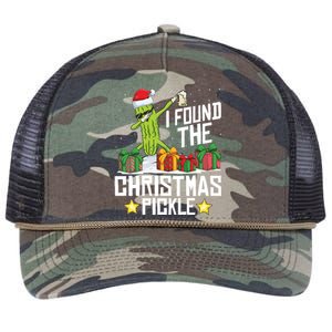 I Found The Christmas Pickle Funny Pickle Dabbing Dill Funny Gift Retro Rope Trucker Hat Cap