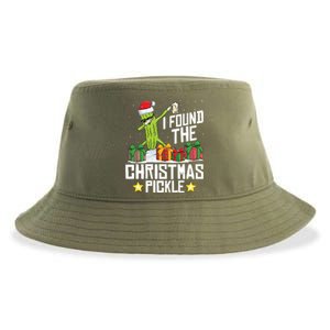 I Found The Christmas Pickle Funny Pickle Dabbing Dill Funny Gift Sustainable Bucket Hat