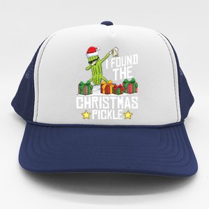 I Found The Christmas Pickle Funny Pickle Dabbing Dill Funny Gift Trucker Hat