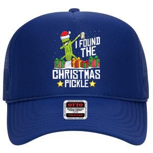 I Found The Christmas Pickle Funny Pickle Dabbing Dill Funny Gift High Crown Mesh Back Trucker Hat