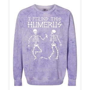 I Found This Humerus Funny Halloween Skeletons Colorblast Crewneck Sweatshirt