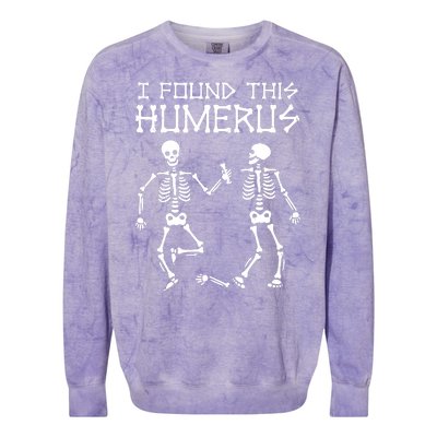 I Found This Humerus Funny Halloween Skeletons Colorblast Crewneck Sweatshirt