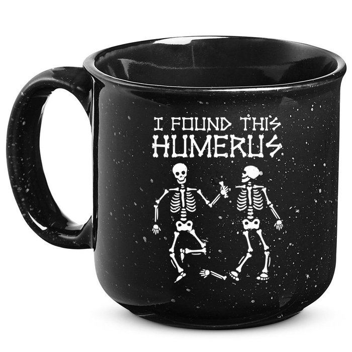 I Found This Humerus Funny Halloween Skeletons 15oz Campfire Ceramic Mug