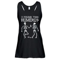 I Found This Humerus Funny Halloween Skeletons Ladies Essential Flowy Tank