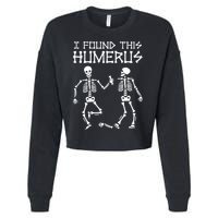 I Found This Humerus Funny Halloween Skeletons Cropped Pullover Crew