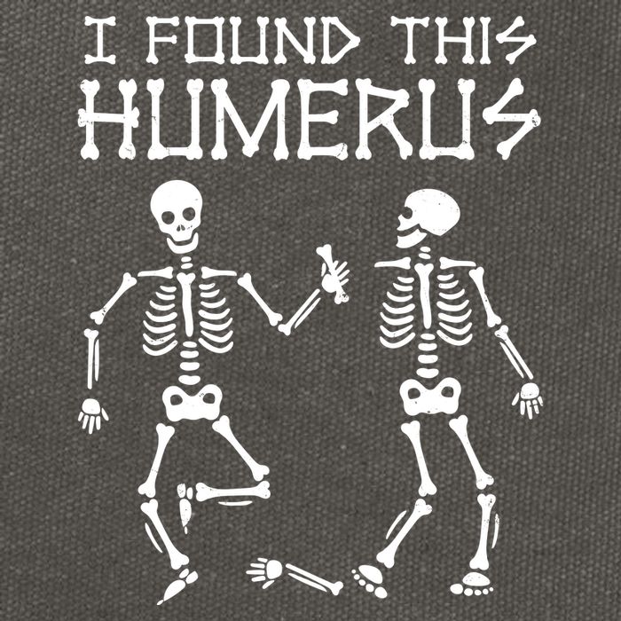 I Found This Humerus Funny Halloween Skeletons Cotton Canvas Backpack