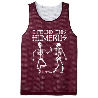 I Found This Humerus Funny Halloween Skeletons Mesh Reversible Basketball Jersey Tank