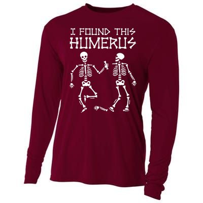 I Found This Humerus Funny Halloween Skeletons Cooling Performance Long Sleeve Crew