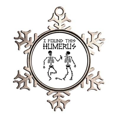 I Found This Humerus Funny Halloween Skeletons Metallic Star Ornament