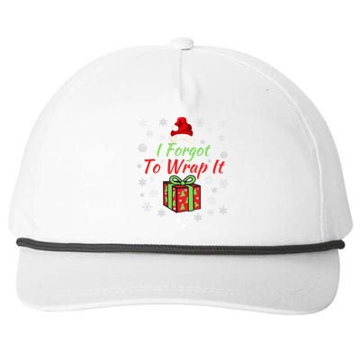 I Forgot To Wrap It Adult Humor Christmas Pregnancy Reveal Christmas Baby Snapback Five-Panel Rope Hat