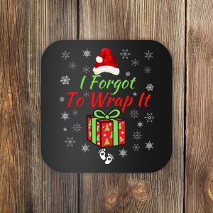 I Forgot To Wrap It Adult Humor Christmas Pregnancy Reveal Christmas Baby Coaster