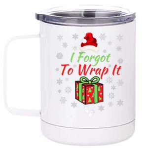 I Forgot To Wrap It Adult Humor Christmas Pregnancy Reveal Christmas Baby 12 oz Stainless Steel Tumbler Cup