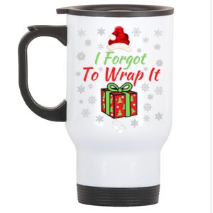 I Forgot To Wrap It Adult Humor Christmas Pregnancy Reveal Christmas Baby Stainless Steel Travel Mug