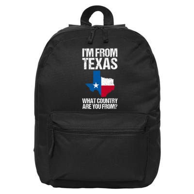I'm From Texas What Country Are You From Texas Flag 16 in Basic Backpack
