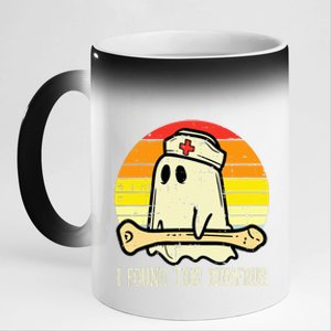 I Found This Humerus Funny Halloween Nurse Fall Scrub 11oz Black Color Changing Mug