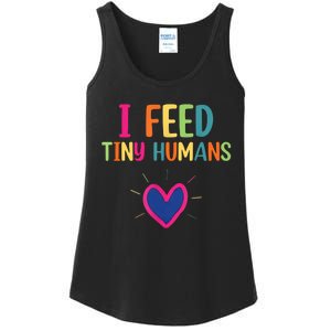 I Feed Tiny Humans Funny Lunch Lady Ladies Essential Tank