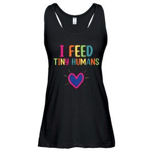 I Feed Tiny Humans Funny Lunch Lady Ladies Essential Flowy Tank