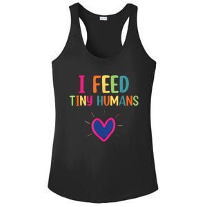 I Feed Tiny Humans Funny Lunch Lady Ladies PosiCharge Competitor Racerback Tank