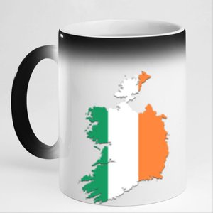 Ireland Flag Travel And Vacation Irish St Patrick's Day Gift 11oz Black Color Changing Mug