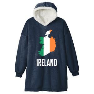 Ireland Flag Travel And Vacation Irish St Patrick's Day Gift Hooded Wearable Blanket