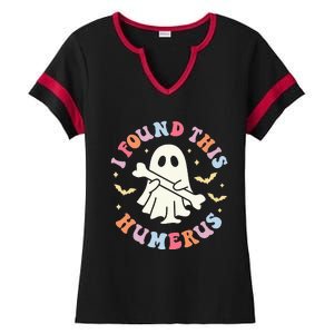 I Found This Humerus Pun Joke Humorous Halloween Costume Ladies Halftime Notch Neck Tee