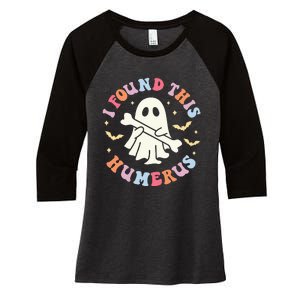 I Found This Humerus Pun Joke Humorous Halloween Costume Women's Tri-Blend 3/4-Sleeve Raglan Shirt