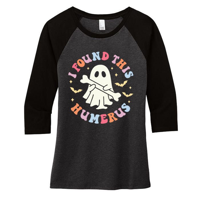 I Found This Humerus Pun Joke Humorous Halloween Costume Women's Tri-Blend 3/4-Sleeve Raglan Shirt