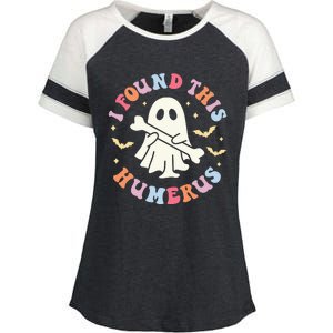 I Found This Humerus Pun Joke Humorous Halloween Costume Enza Ladies Jersey Colorblock Tee