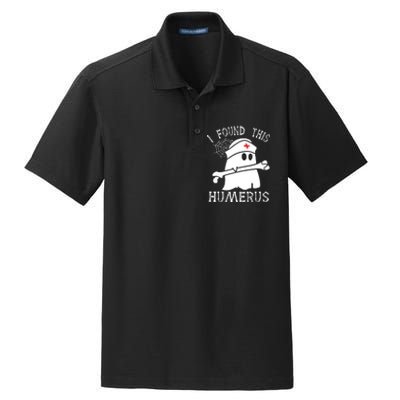 I Found This Humerus Funny Ghost Nurse Halloween Dry Zone Grid Polo